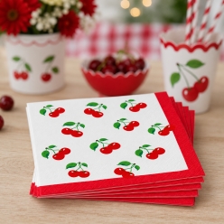 Pretty Cherry Dinner Napkins - 10pk
